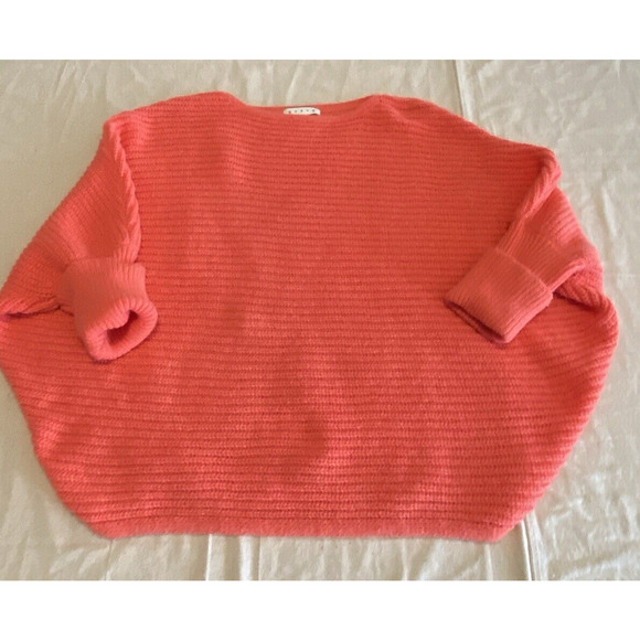 Hyfve Sweater Womens Size Medium Bright Orange Oversized Pullover Sweater - Picture 3 of 10